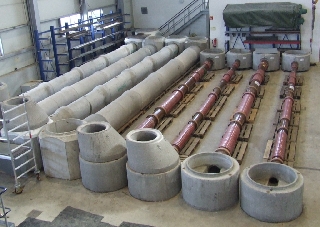 Layout of the test lengths: Pipes with built-in faults 