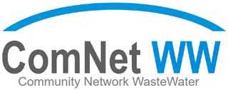 blue and grey on white logo of ComNet WW