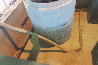 flowable backfill in test stand